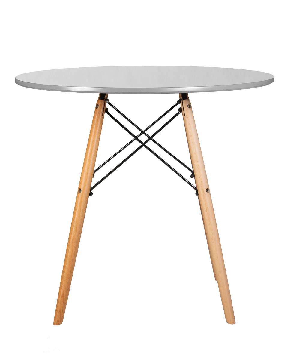 картинка Стол обеденный DOBRIN CHELSEA`80, ножки светлый бук, столешница светло-серый (GR-01)  от магазина Montegros