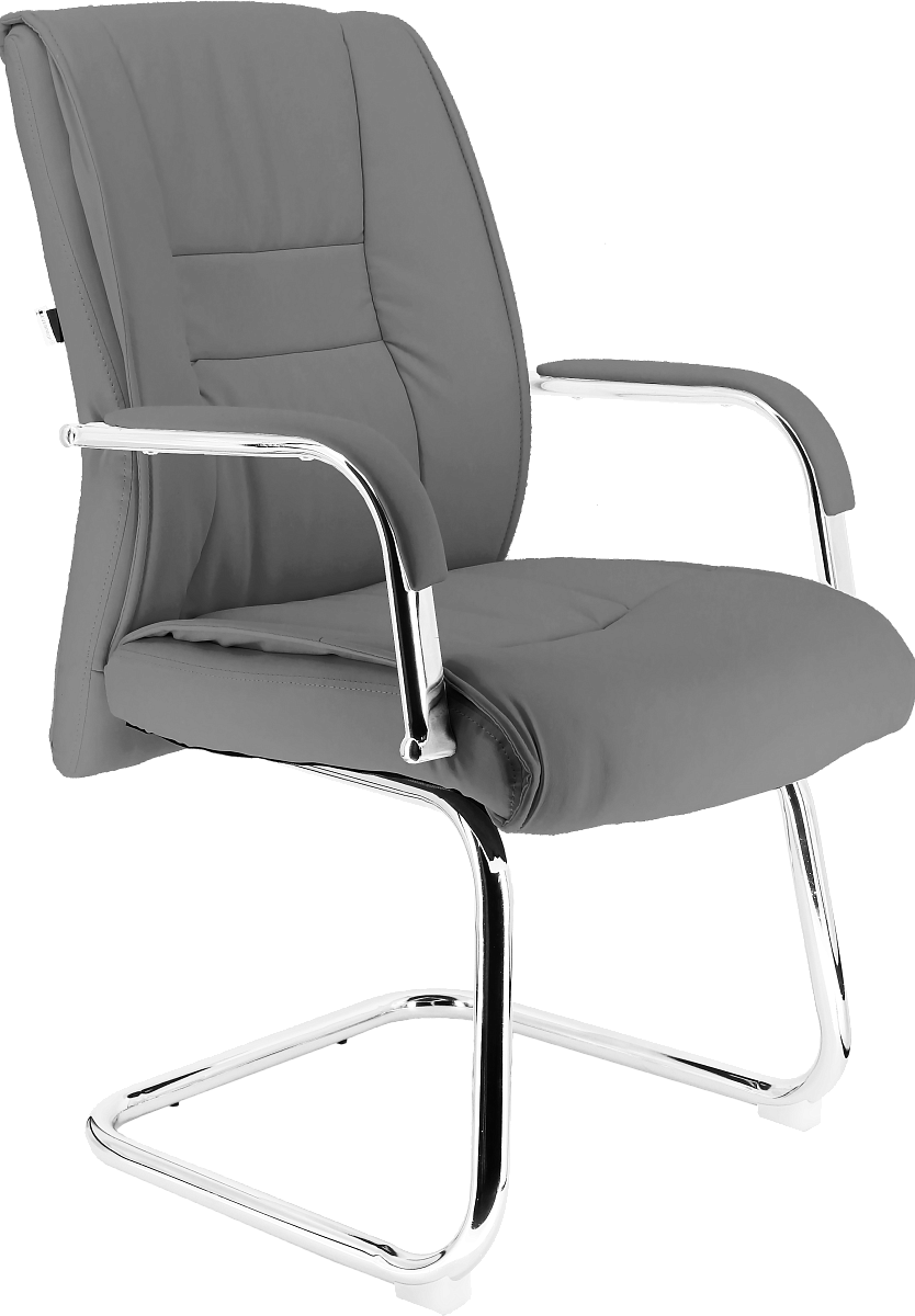 картинка Кресло для посетителей Everprof Kent CF Экокожа Серый от магазина Montegros