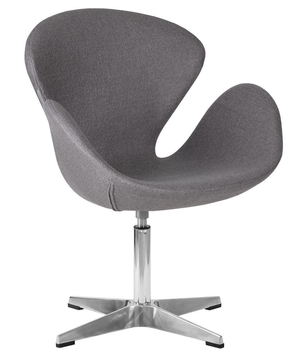 картинка Кресло дизайнерское DOBRIN SWAN, серая ткань AF7, алюминиевое основание от магазина Montegros
