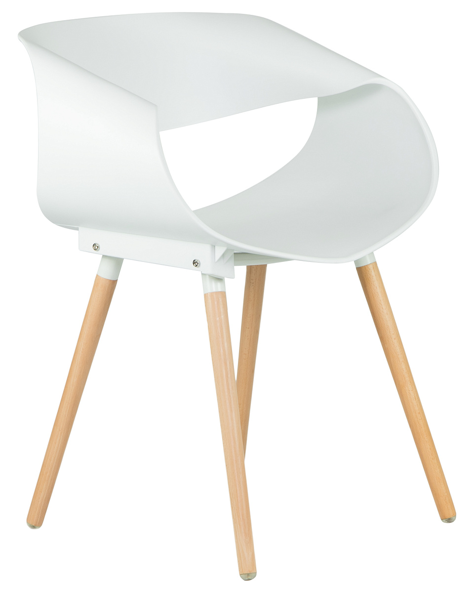 картинка Стул обеденный DOBRIN ALIEN, ножки светлый бук, цвет белый (W-02) от магазина Montegros