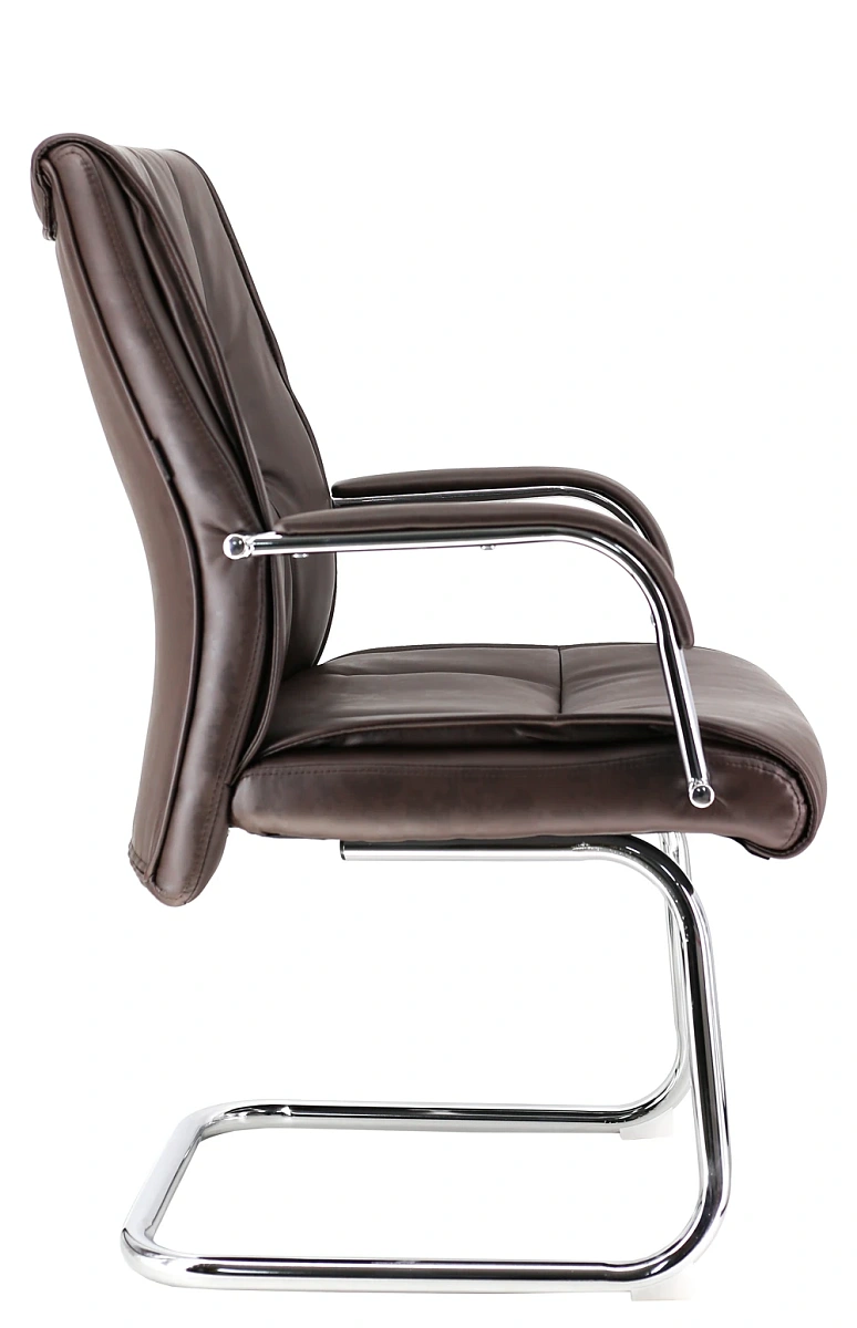 картинка Кресло для посетителей Everprof Kent CF Экокожа Коричневый от магазина Montegros