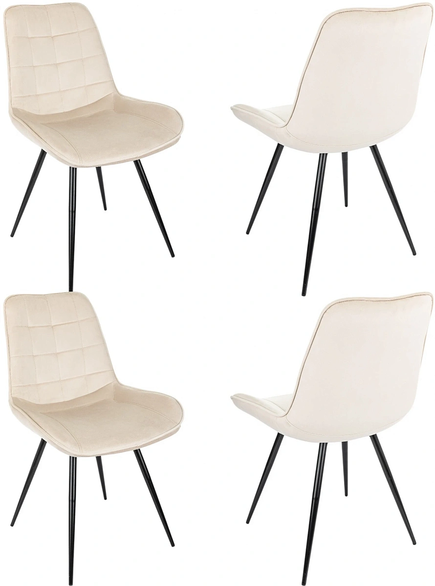 картинка Стул для дома Бюрократ CH-K2_4 комплект 4шт бежевый Holland 06 металл черный на ножках (CH-K2_1/HL07_4) от магазина Montegros