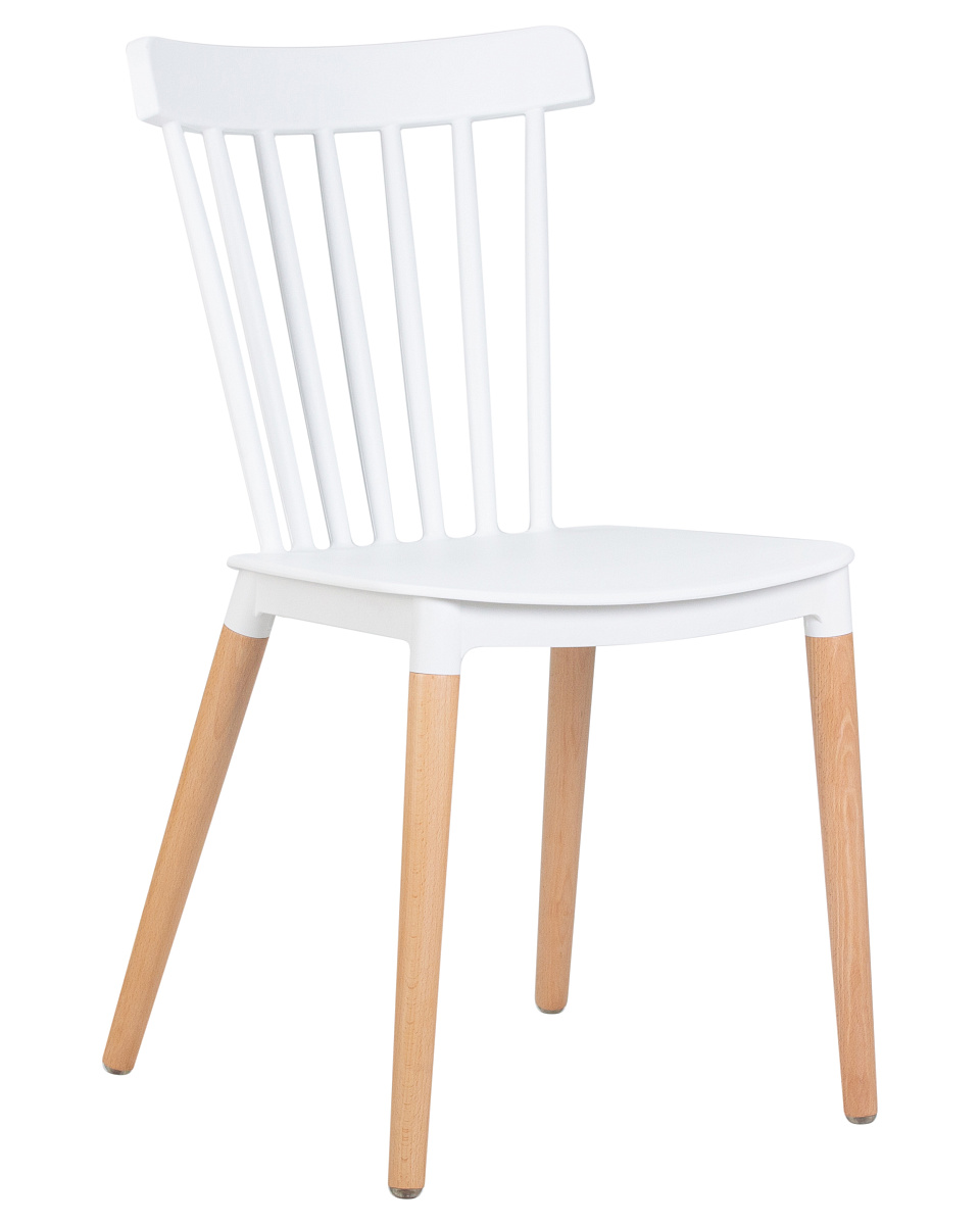 картинка Стул обеденный DOBRIN THEO, ножки светлый бук, цвет белый (W-02) от магазина Montegros