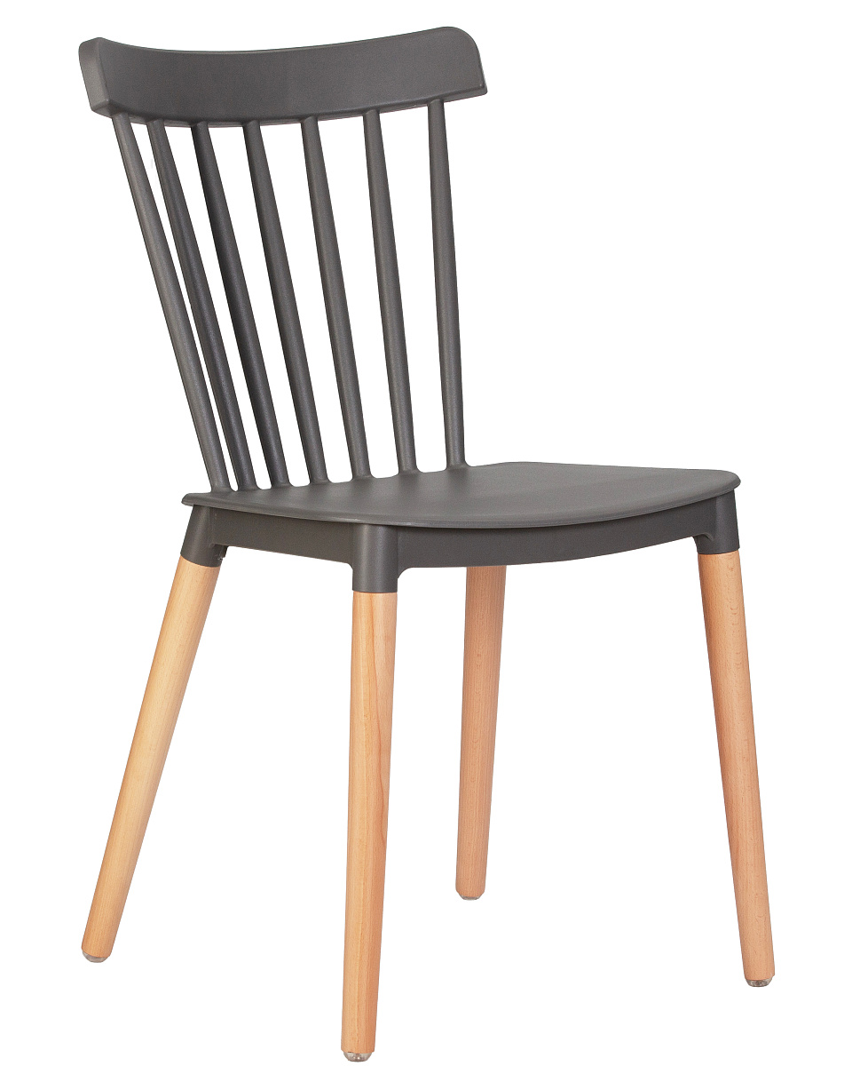 картинка Стул обеденный DOBRIN THEO, ножки светлый бук, цвет темно-серый (GR-04) от магазина Montegros