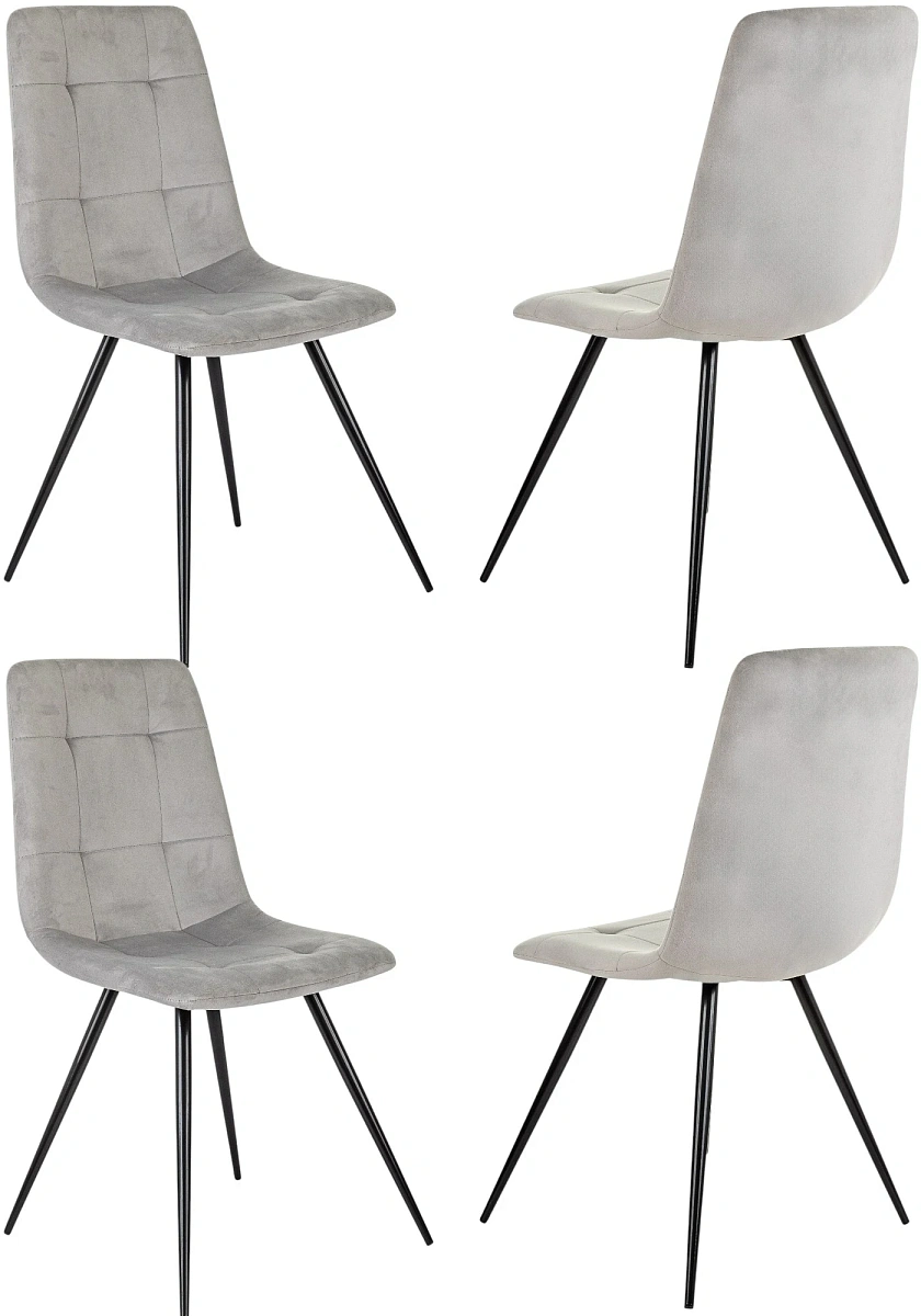 картинка Стул для дома Бюрократ CH-K1_4 комплект 4шт св.серый Holland 09 металл черный на ножках (CH-K1_1/HL09_4) от магазина Montegros