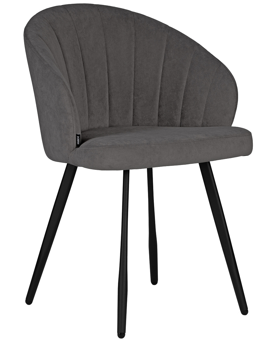 картинка Стул обеденный DOBRIN NAOMI, ЭМАЛЬ ЧЕРНЫЙ МУАР велюр Catania Chocolate от магазина Montegros